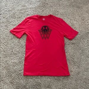 Under Armour Men's Red Tee with Black Graphic